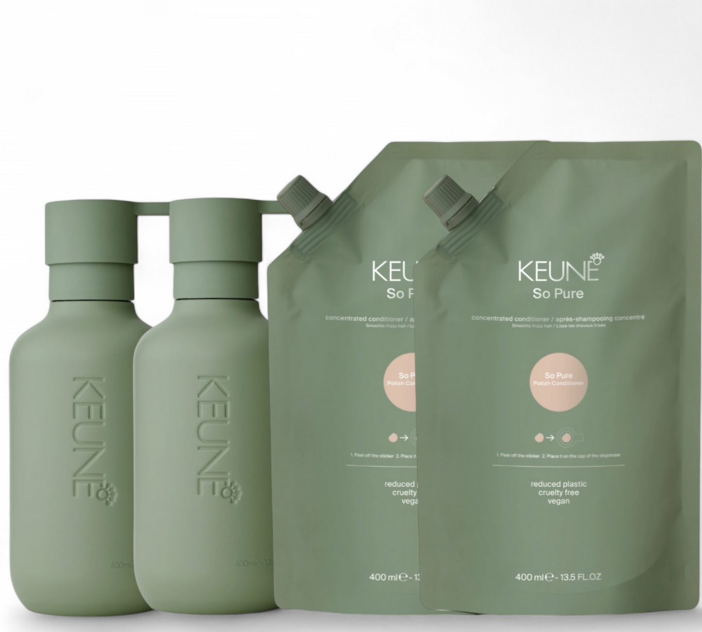 Keune - Brand of the month tilbud - 400 ml shampoo So Pure + 400 ml balsam So Pure (Gratis 2 flasker)